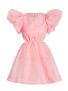Мини-платье Simplicity с пышными рукавами Aje, розовый