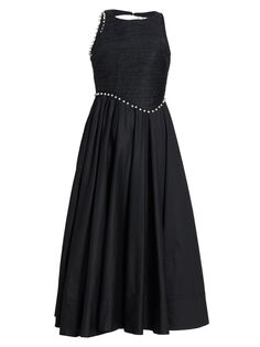Платье миди Florence с жемчужной отделкой Aje, черный