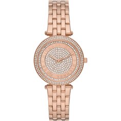 Часы наручные Michael Kors Mini Darci Pavé Rose Gold-Tone, розовый