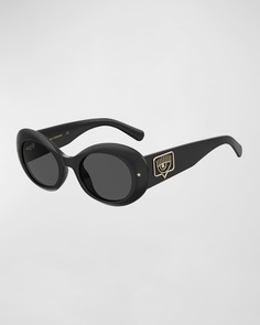 Яркие овальные солнцезащитные очки из пропионата Chiara Ferragni