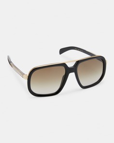 Мужские квадратные солнцезащитные очки с двойной перемычкой из ацетата металла David Beckham
