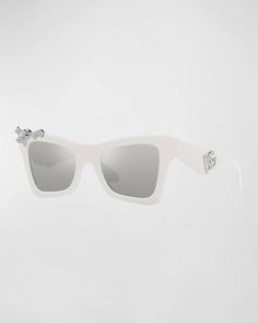 Солнцезащитные очки «кошачий глаз» из ацетата и пластика DG с украшением Dolce&amp;Gabbana