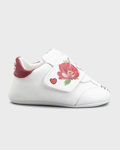 Кроссовки Prewalker Logo Rose-Print для девочки, для новорожденных-9M Dolce&amp;Gabbana