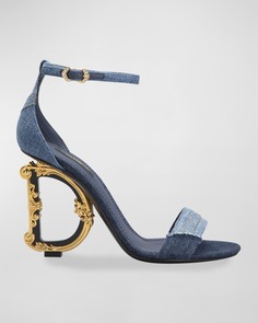 Джинсовые босоножки на каблуке Barocco Dolce&amp;Gabbana