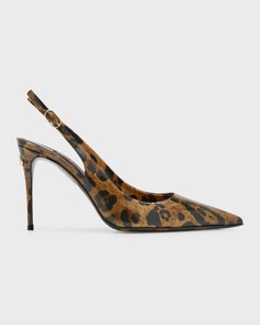 Туфли-лодочки с ремешком на пятке Dolce с леопардовым принтом Dolce&amp;Gabbana