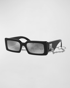 Прямоугольные солнцезащитные очки из ацетата с цепочкой DG Dolce&amp;Gabbana