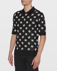 Мужская трикотажная рубашка-поло с монограммой DG Dolce&amp;Gabbana