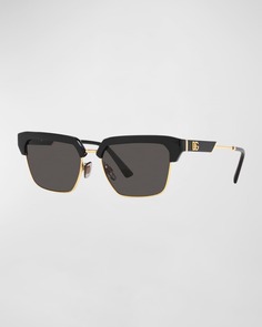 Мужские прямоугольные солнцезащитные очки в полуоправе Dolce&amp;Gabbana