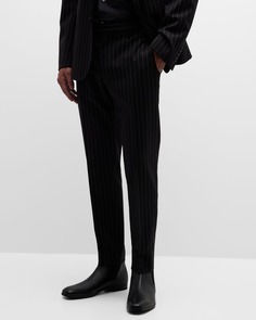 Мужские шерстяные классические брюки в тонкую полоску Dolce&amp;Gabbana