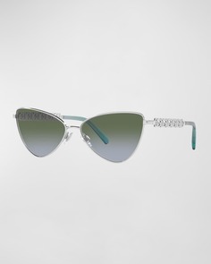 Солнцезащитные очки-бабочки Gradient Interlocking DG из стали Dolce&amp;Gabbana