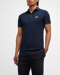 Мужская базовая рубашка-поло с бляшкой-логотипом Dolce&amp;Gabbana