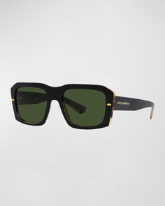 Мужские прямоугольные солнцезащитные очки с низкой перемычкой Dolce&amp;Gabbana