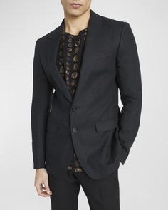 Мужское однотонное спортивное пальто из льна Dolce&amp;Gabbana