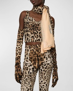 Модально-кашемировый шарф из коллаборации с Kim Leopard Dolce&amp;Gabbana
