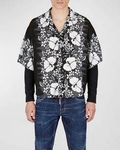 Мужская двухслойная рубашка с цветочным принтом Dsquared2