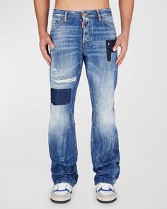 Мужские джинсы свободного кроя Roadie с нашивками Dsquared2