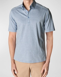 Мужская рубашка-поло из джерси современного кроя с отделкой пейсли Eton