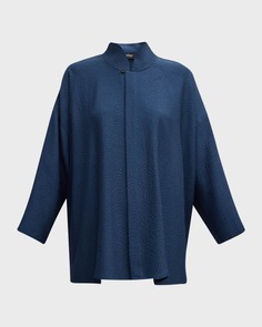 Широкая рубашка-трапеция с воротником-стойкой (Mid-Plus) Eskandar
