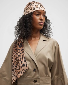 Атласный платок Gigi с леопардовым принтом Eugenia Kim