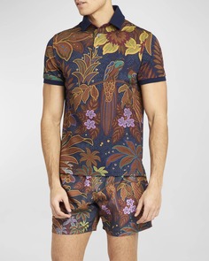 Мужская рубашка поло с принтом джунглей Etro