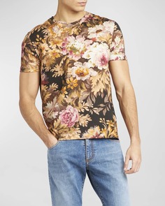 Мужская футболка с круглым вырезом и цветочным принтом Etro