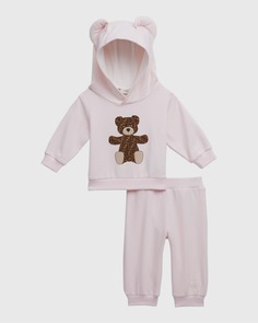 Детская толстовка с капюшоном и спортивными штанами Monogram Bear, размер 3–24 мес. Fendi