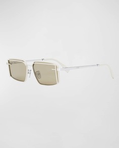 Квадратные солнцезащитные очки из металлического сплава с логотипом FF Fendi