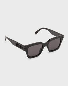 Мужские квадратные солнцезащитные очки в тон из ацетата с логотипом Fendi
