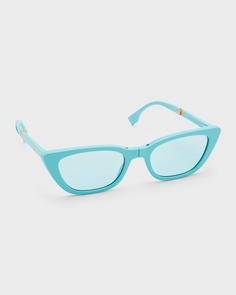 Складывающиеся солнцезащитные очки &quot;кошачий глаз&quot; из нейлона Baguette с зеркальным покрытием Fendi