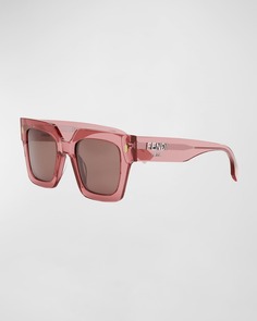 Розовые квадратные солнцезащитные очки из ацетата Fendi Roma