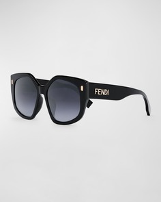 Солнцезащитные очки &quot;кошачий глаз&quot; из ацетата с градиентом логотипа Fendi