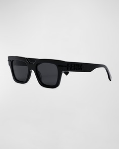 Монохромные прямоугольные солнцезащитные очки из ацетата Fendigraphy