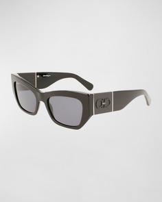 Прямоугольные солнцезащитные очки Gancini Plaque из ацетата Ferragamo