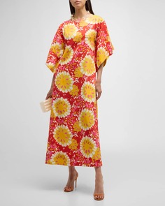 Макси-платье Spinnaker с рукавами-кимоно и цветочным принтом Frances Valentine