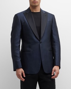 Мужская жаккардовая вечерняя куртка с острыми лацканами Giorgio Armani
