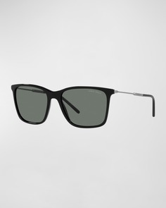 Квадратные солнцезащитные очки из ацетата и пластика с выгравированным логотипом Giorgio Armani