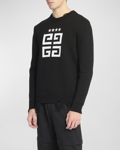 Мужской свитер с вышитым логотипом 4G и звездами Givenchy