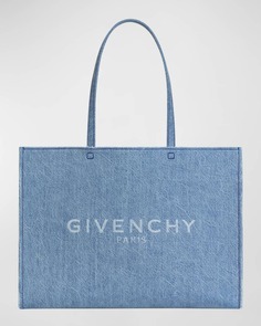 Большая большая сумка-тоут G из потертого денима с монограммой Givenchy