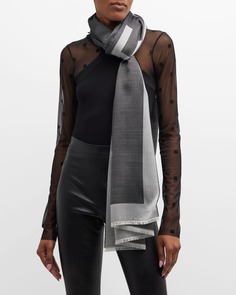 Плетеный шарф из шелковой шерсти с логотипом Givenchy