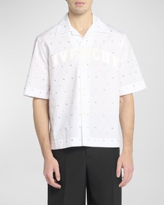 Мужская рубашка Camp с заклепками и логотипом Givenchy