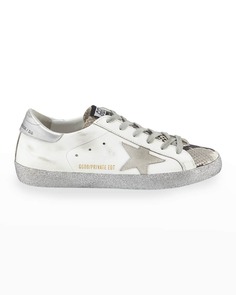 Кроссовки Superstar со змеиным принтом и блестками Golden Goose