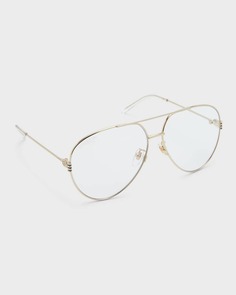 Поляризованные металлические солнцезащитные очки-авиаторы Gucci