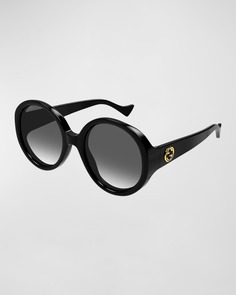 Круглые солнцезащитные очки из ацетата Interlocking GG Gucci