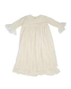 Кружевная ночная рубашка с оборками и чепчиком Mary Catherine для девочек, размер 0–3 мес. Haute Baby