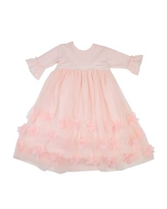 Кружевное платье из тюля с цветочным принтом персикового цвета и повязкой на голову для девочек, размер 0–3 мес. Haute Baby