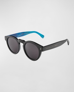 Серые солнцезащитные очки X Grey Malin The Ocean Leonard из ацетата круглой формы Illesteva