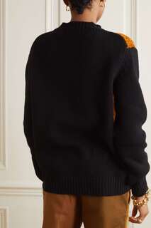 MARNI + Свитер Carhartt WIP из смеси шерсти и шелка с синелью и жаккардовым узором, черный