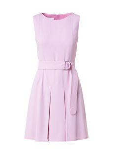 Плиссированное мини-платье с поясом Akris punto, розовый