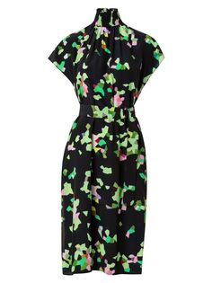 Платье-футляр Kaleidoscope с короткими рукавами и короткими рукавами Akris punto, черный