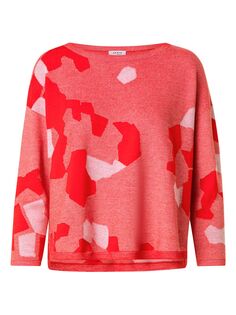 Жаккардовый вязаный свитер Kaleidoscope с камуфляжным принтом Akris punto, красный